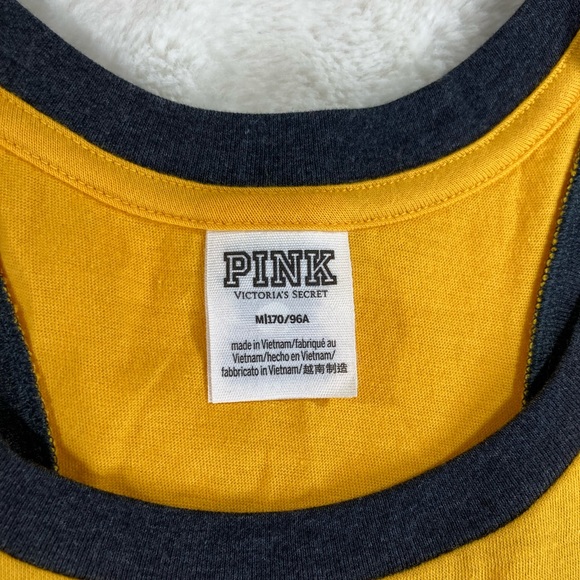 VS PINK yellow tank top racerback medium new without tags - Picture 3 of 4